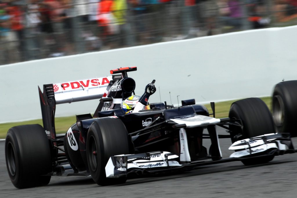 Circuit de Catalunya, Barcelona, Spain 13th May 2012 Pastor Maldonado, Williams FW34 Renault, celebrates on his way to Parc Ferme. World Copyright: Andy Hone/LAT Photographic ref: Digital Image HONY9092