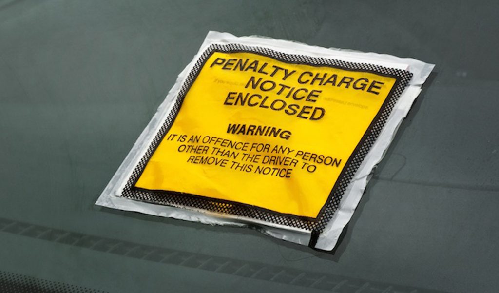 Parking ticket stuck on car windscreen a penalty or fine